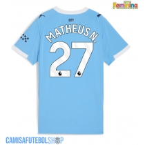 Camisa de time de futebol Manchester City Matheus Nunes #27 Replicas 1º Equipamento Feminina 2025-26 Manga Curta